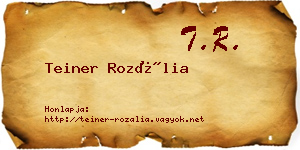 Teiner Rozália névjegykártya